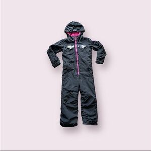 BURTON Game One Piece Snow Suit Jacket Black/ Floral Pink Girls Size 5/6 XS